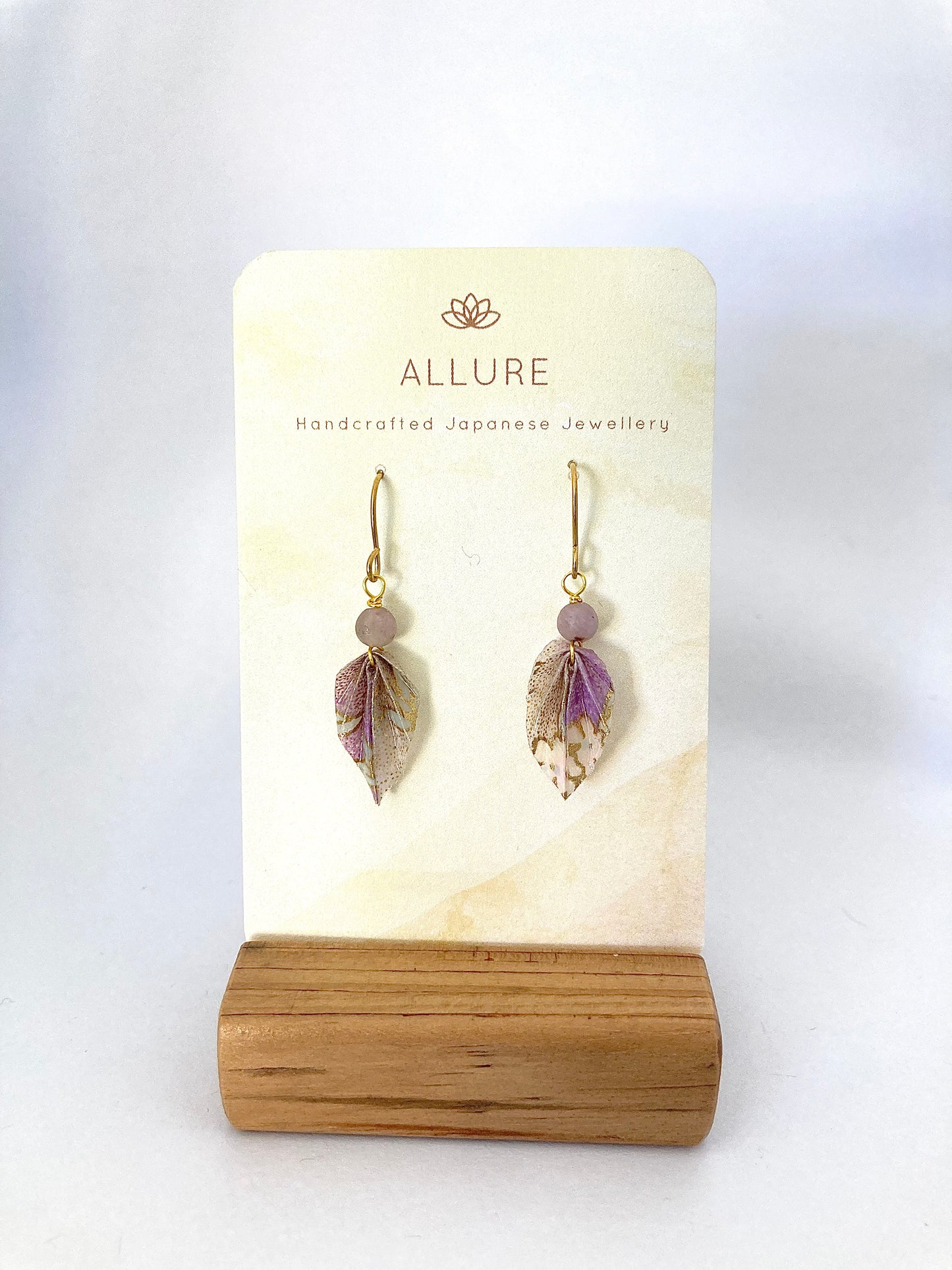 Origami Leaf Earrings with French hook