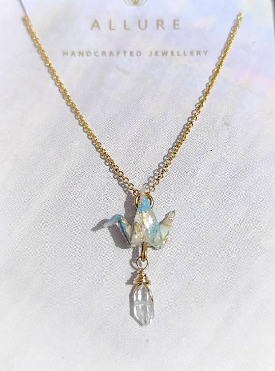 Crane Necklace - 雫- Shizuku -14K Gold Filled