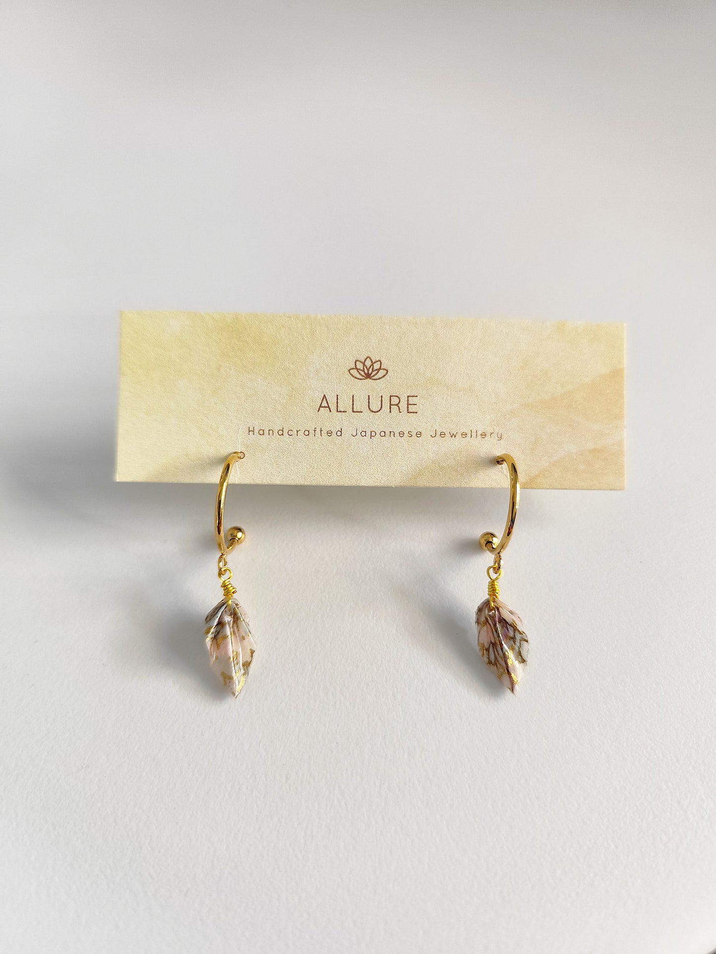 Origami Leaf Earrings -Fuji-