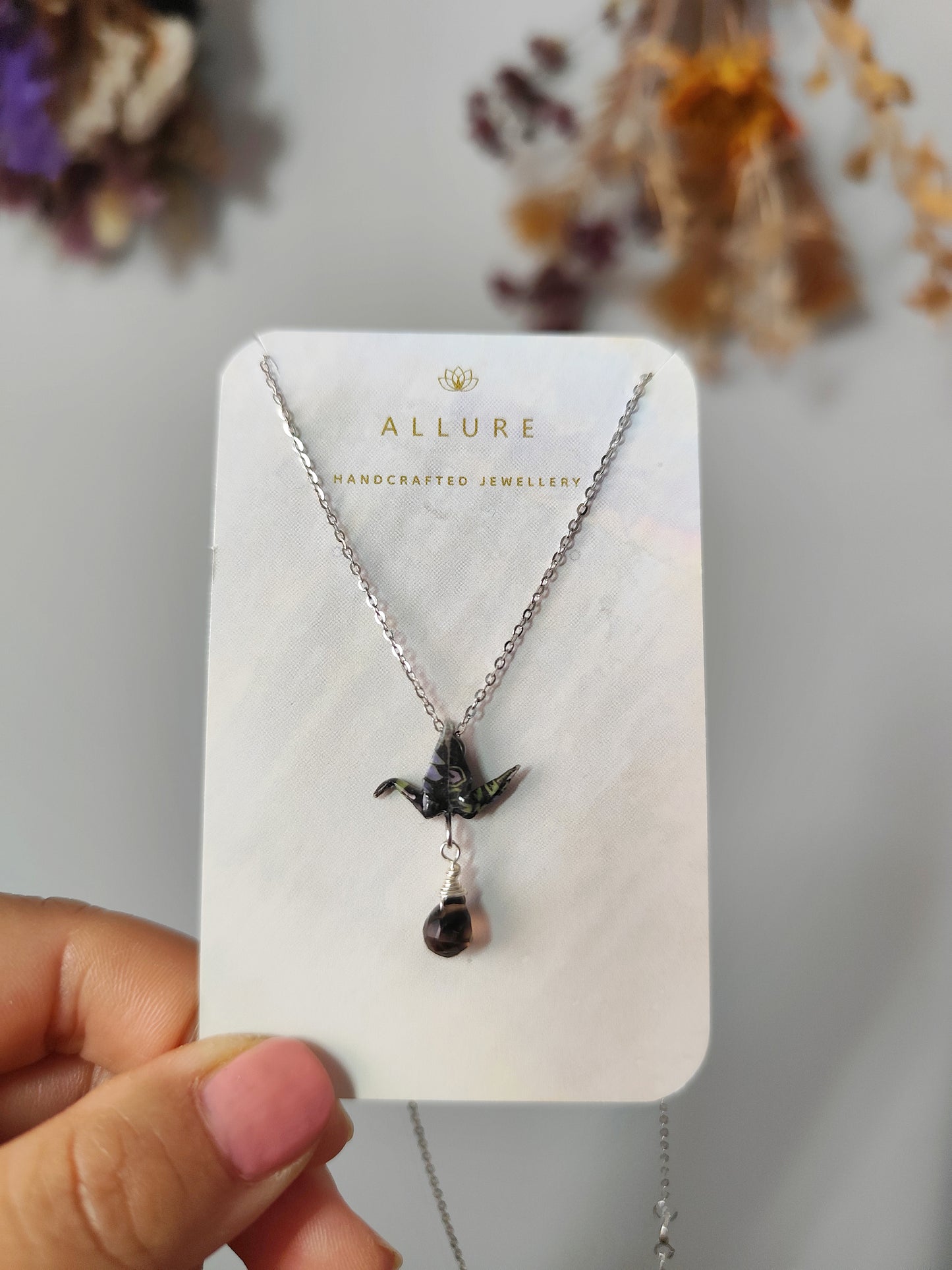 Crane Necklace -黒/KURO- Sterling Silver