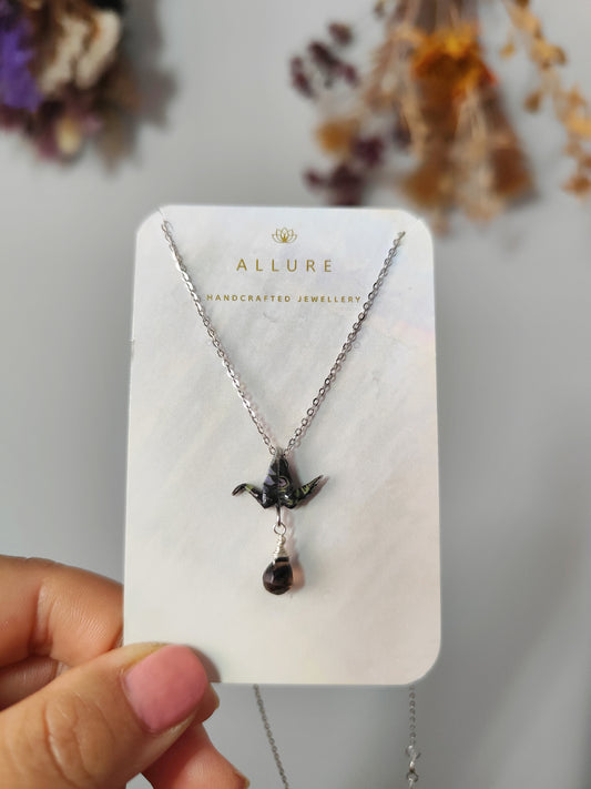 Crane Necklace -黒/KURO- Sterling Silver