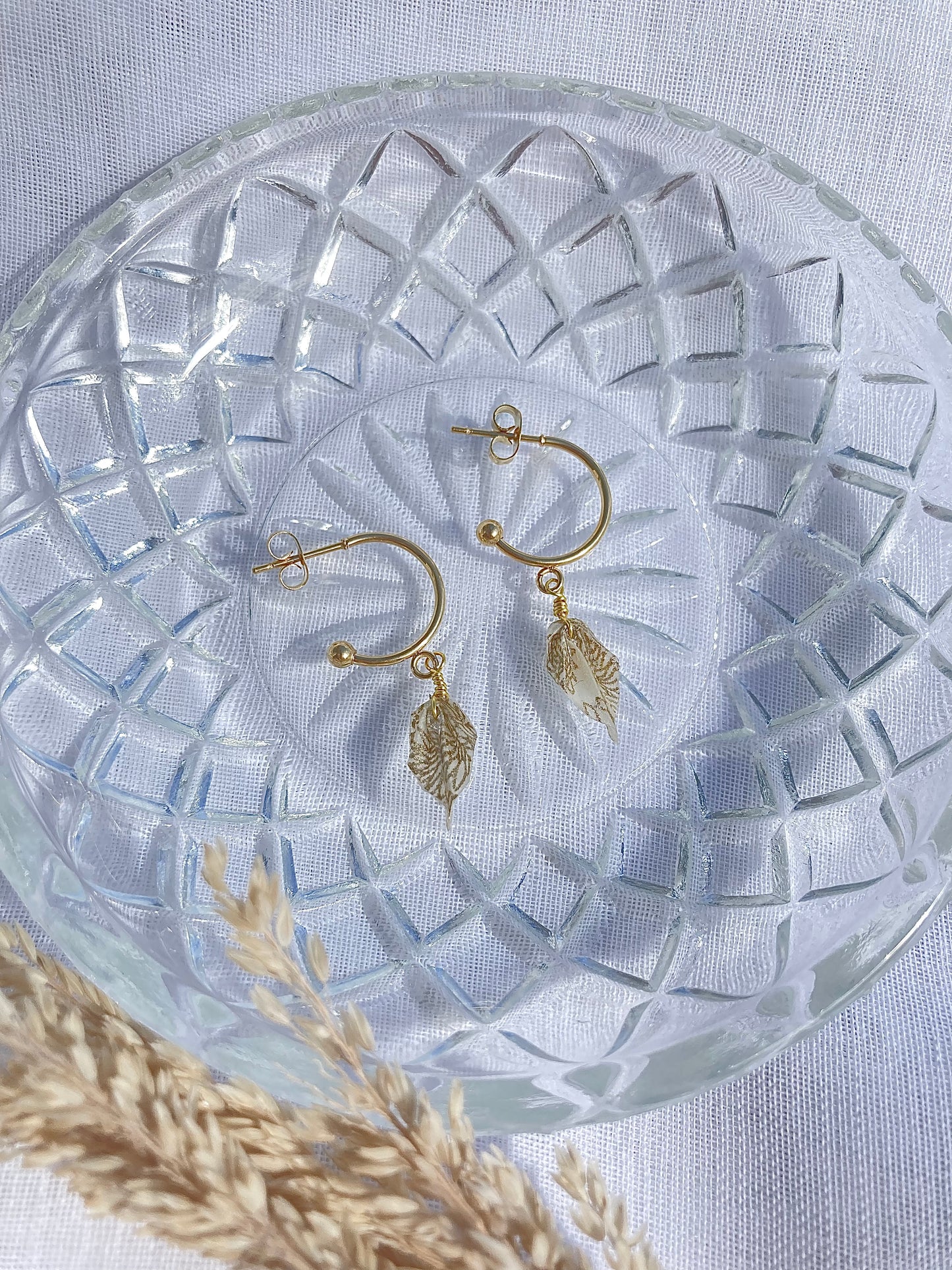 Origami Leaf Earrings -Gold-