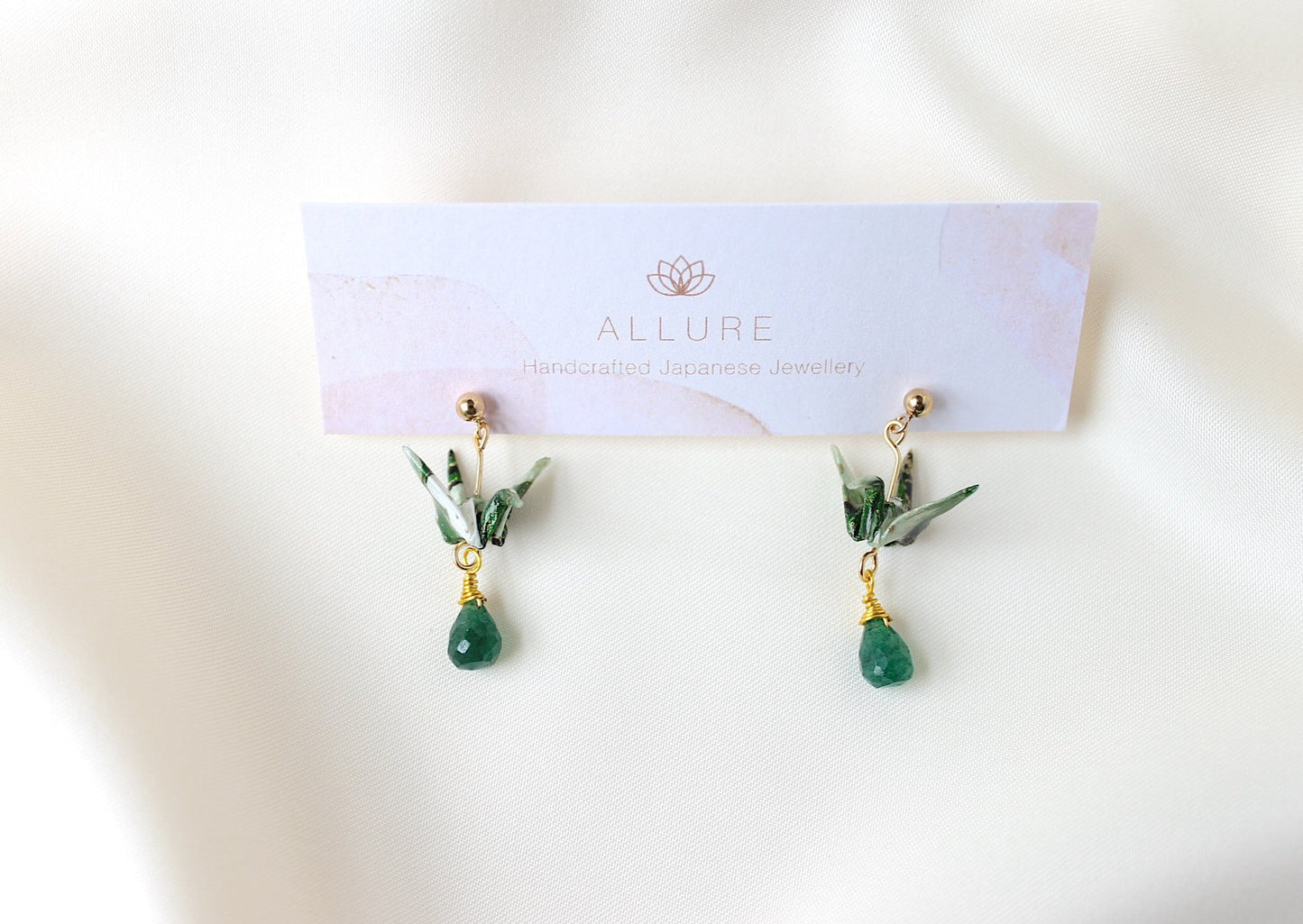 Crane Earrings - OLIVE- 14k Gold Filled