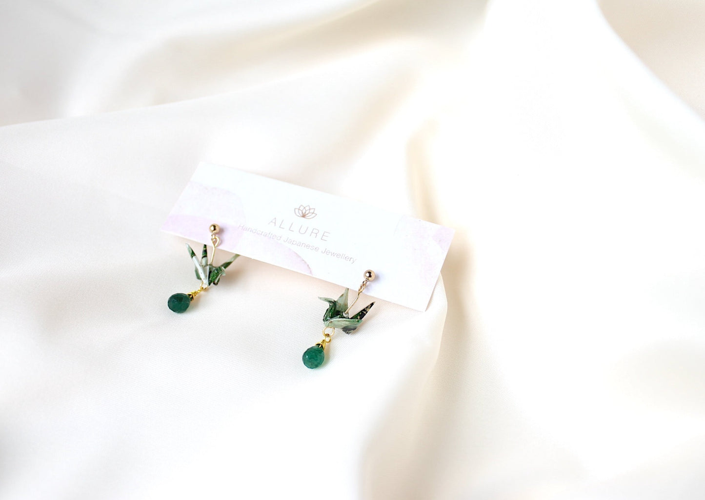 Crane Earrings - OLIVE- 14k Gold Filled