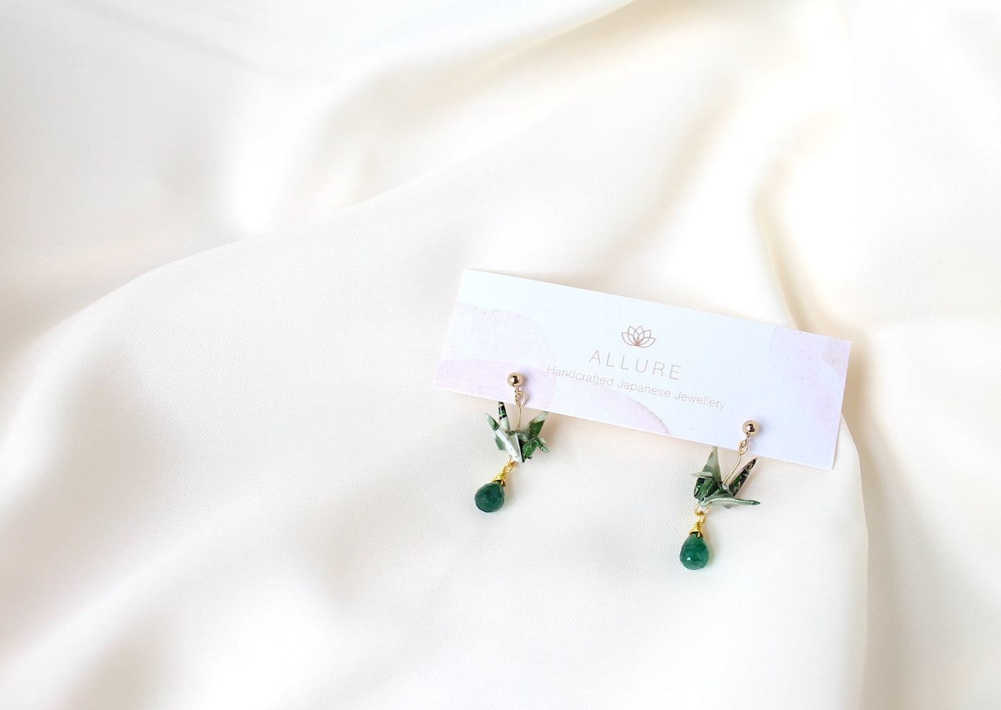 Crane Earrings - OLIVE- 14k Gold Filled