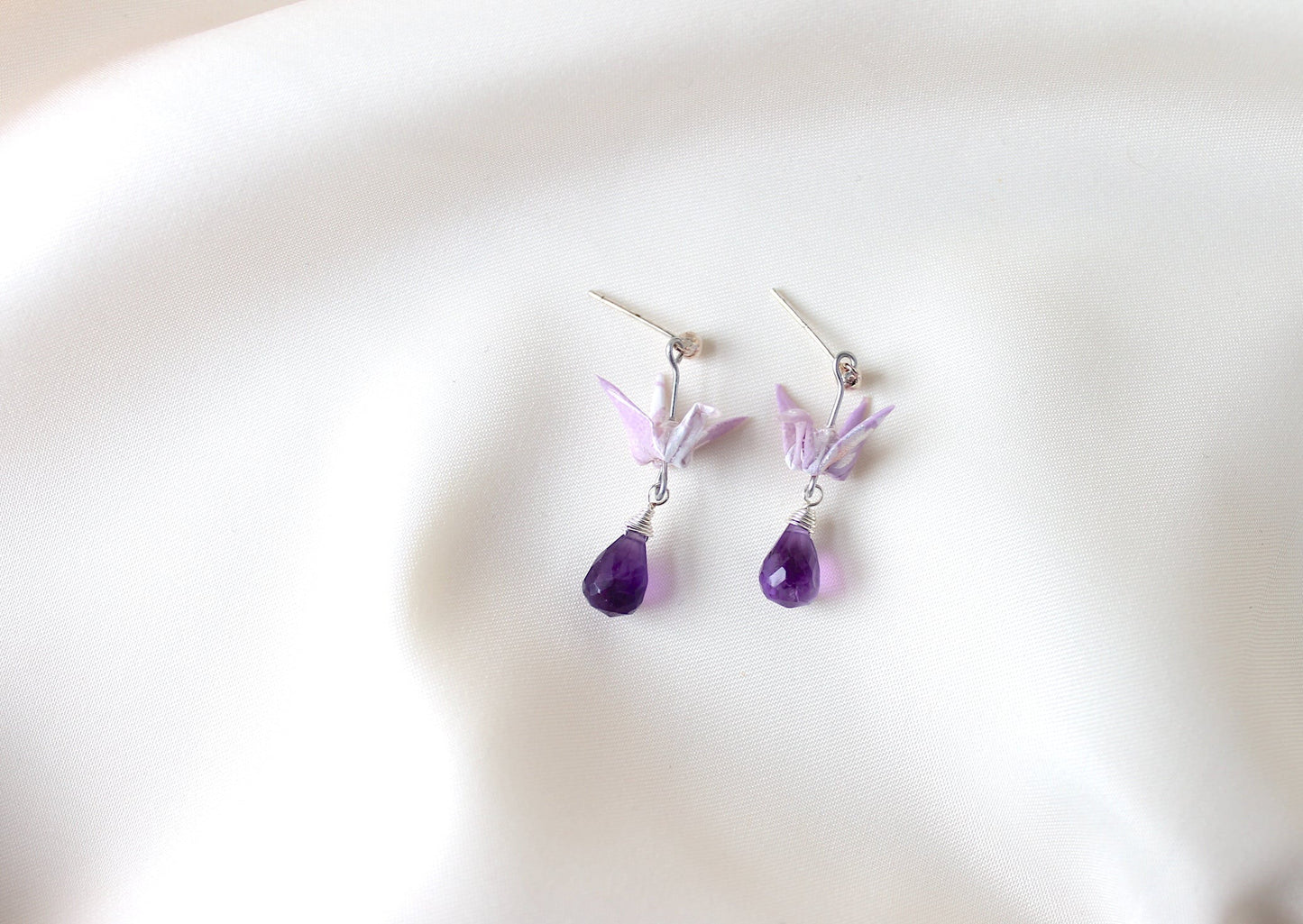 Crane Earrings - VIOLET- Sterling Silver