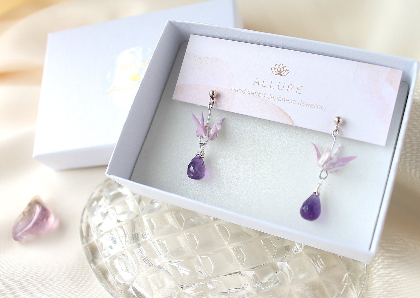 Crane Earrings - VIOLET- Sterling Silver