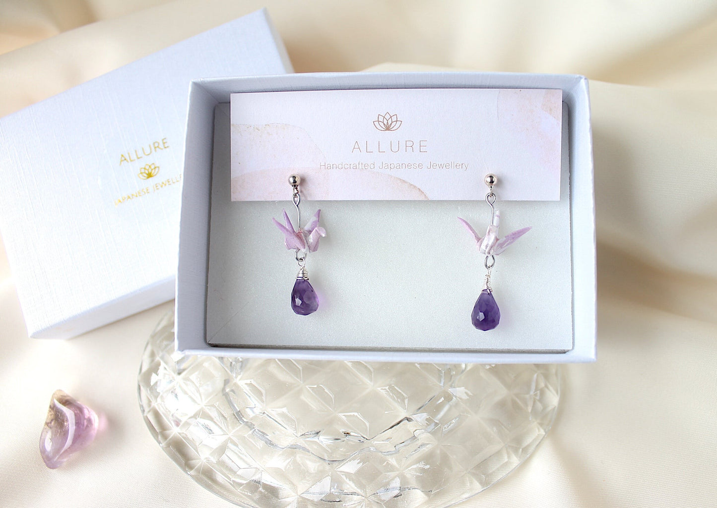 Crane Earrings - VIOLET- Sterling Silver