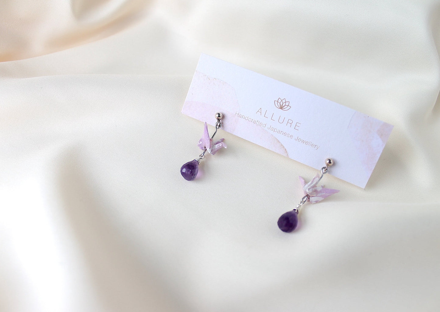 Crane Earrings - VIOLET- Sterling Silver