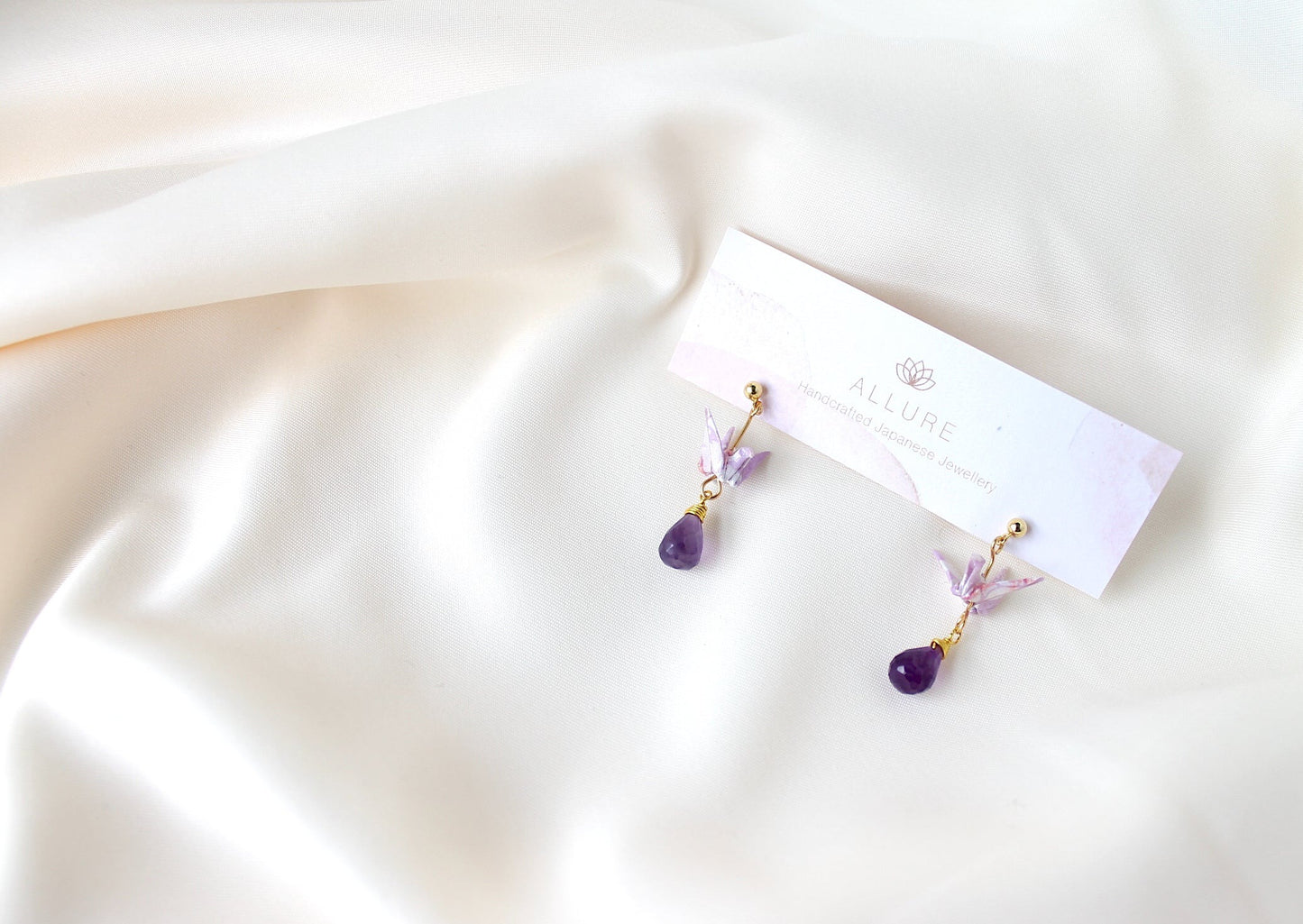 Crane Earrings - VIOLET- 14k Gold Filled