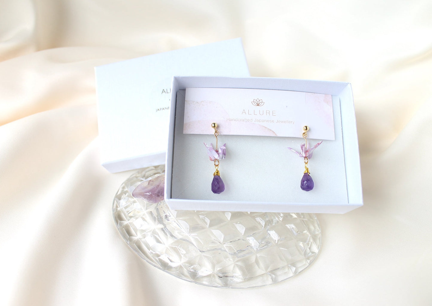 Crane Earrings - VIOLET- 14k Gold Filled