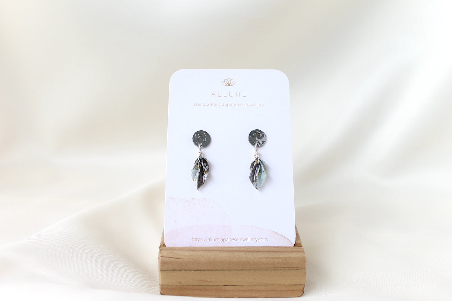 Leaf Earrings - Metal plate studs