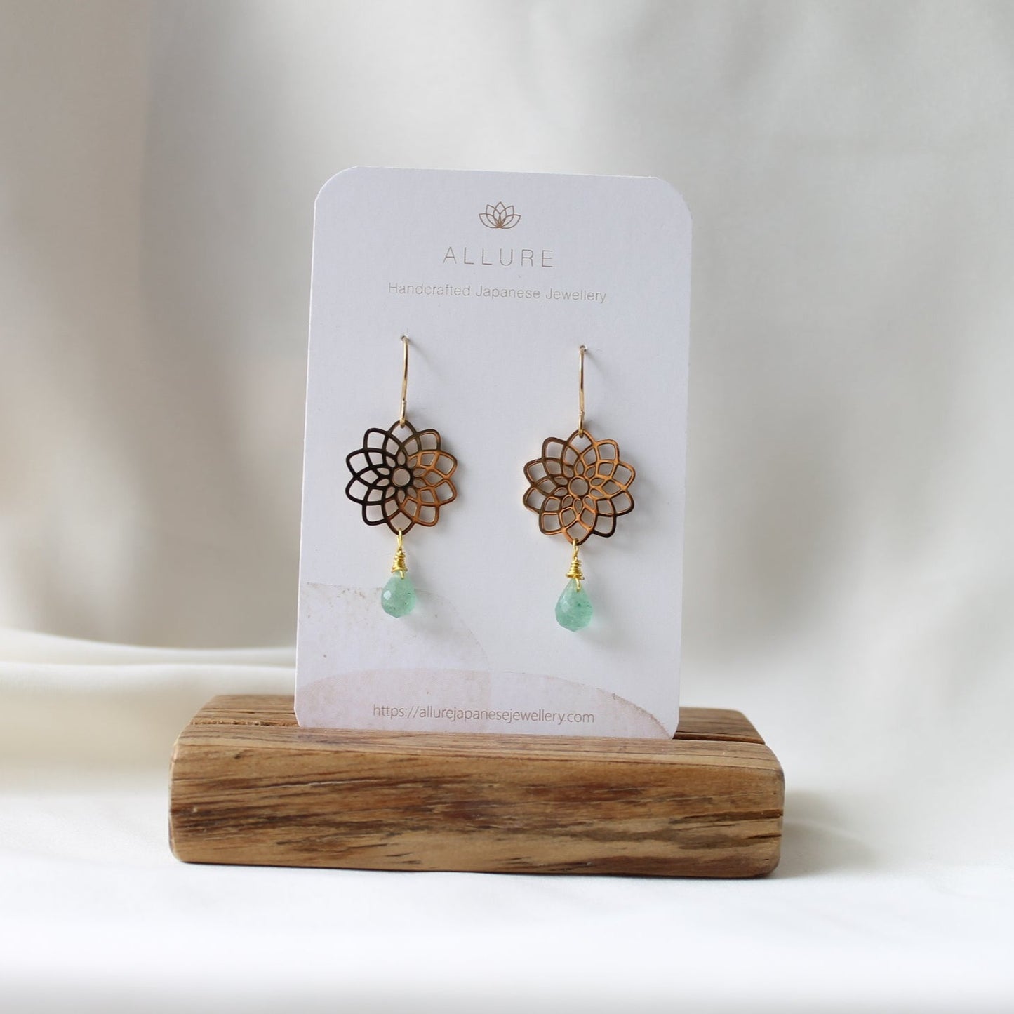 Lotus x Green Strawberry Quartz Earrings