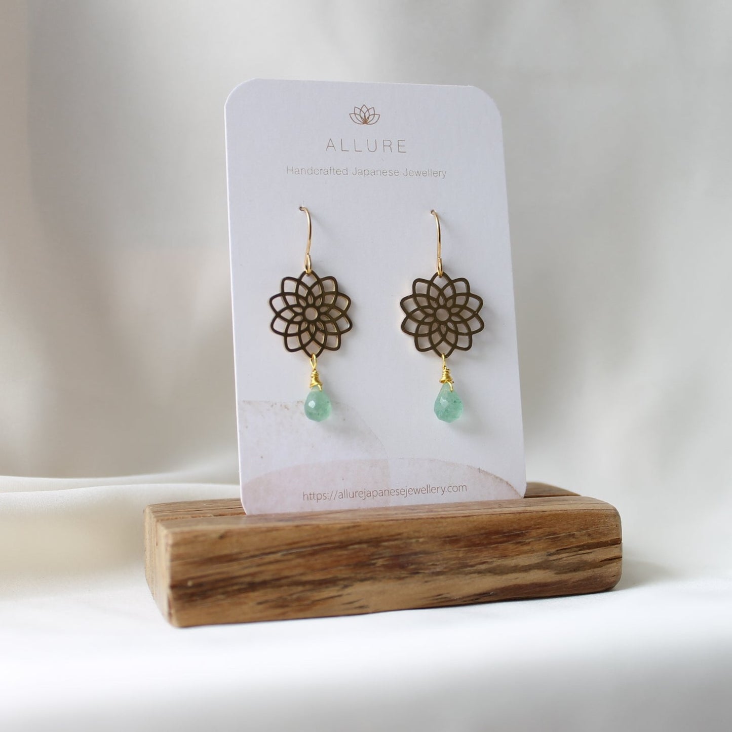 Lotus x Green Strawberry Quartz Earrings