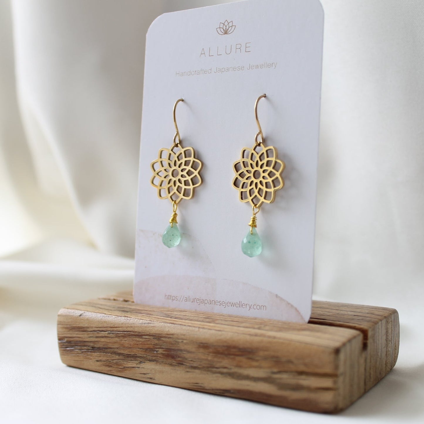 Lotus x Green Strawberry Quartz Earrings