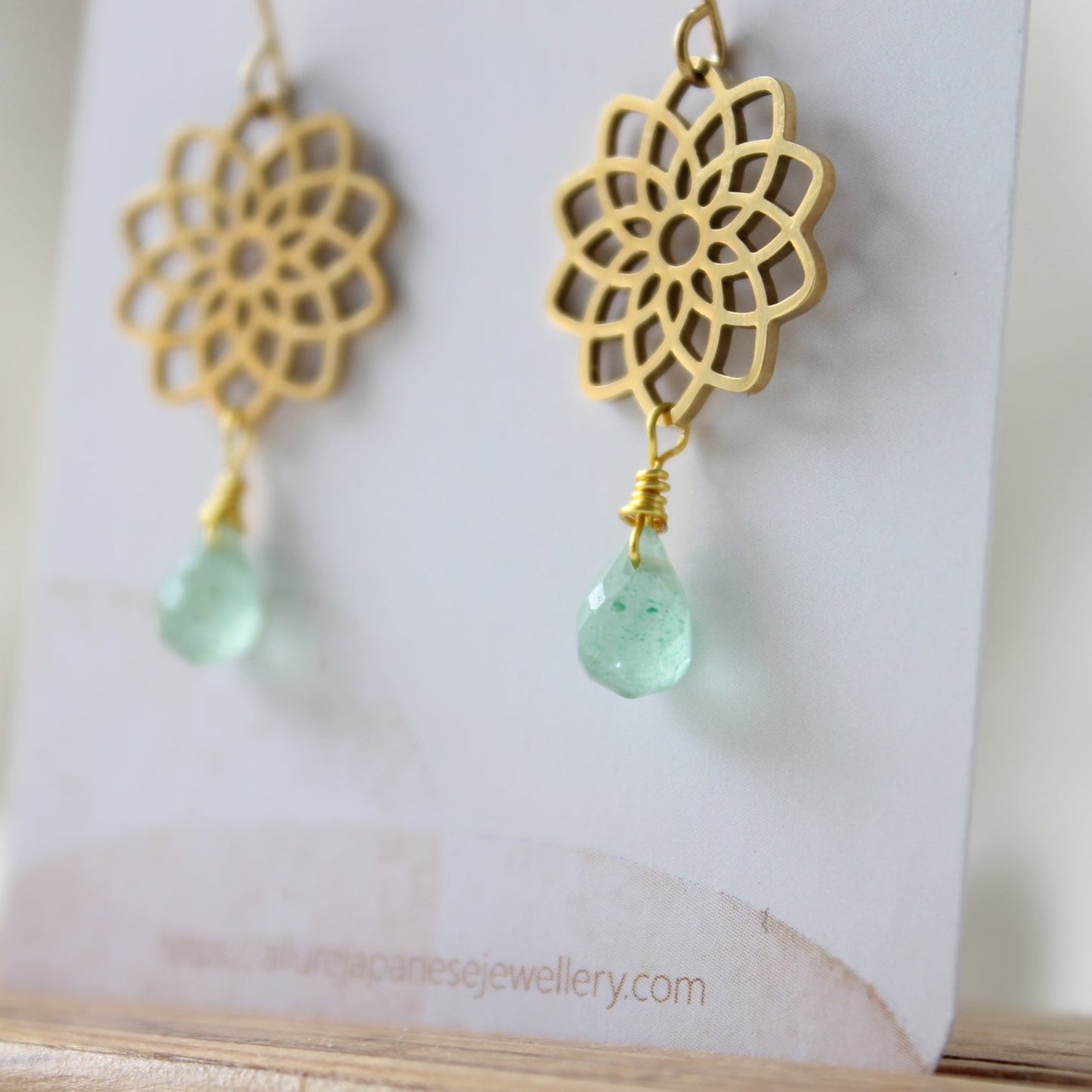 Lotus x Green Strawberry Quartz Earrings