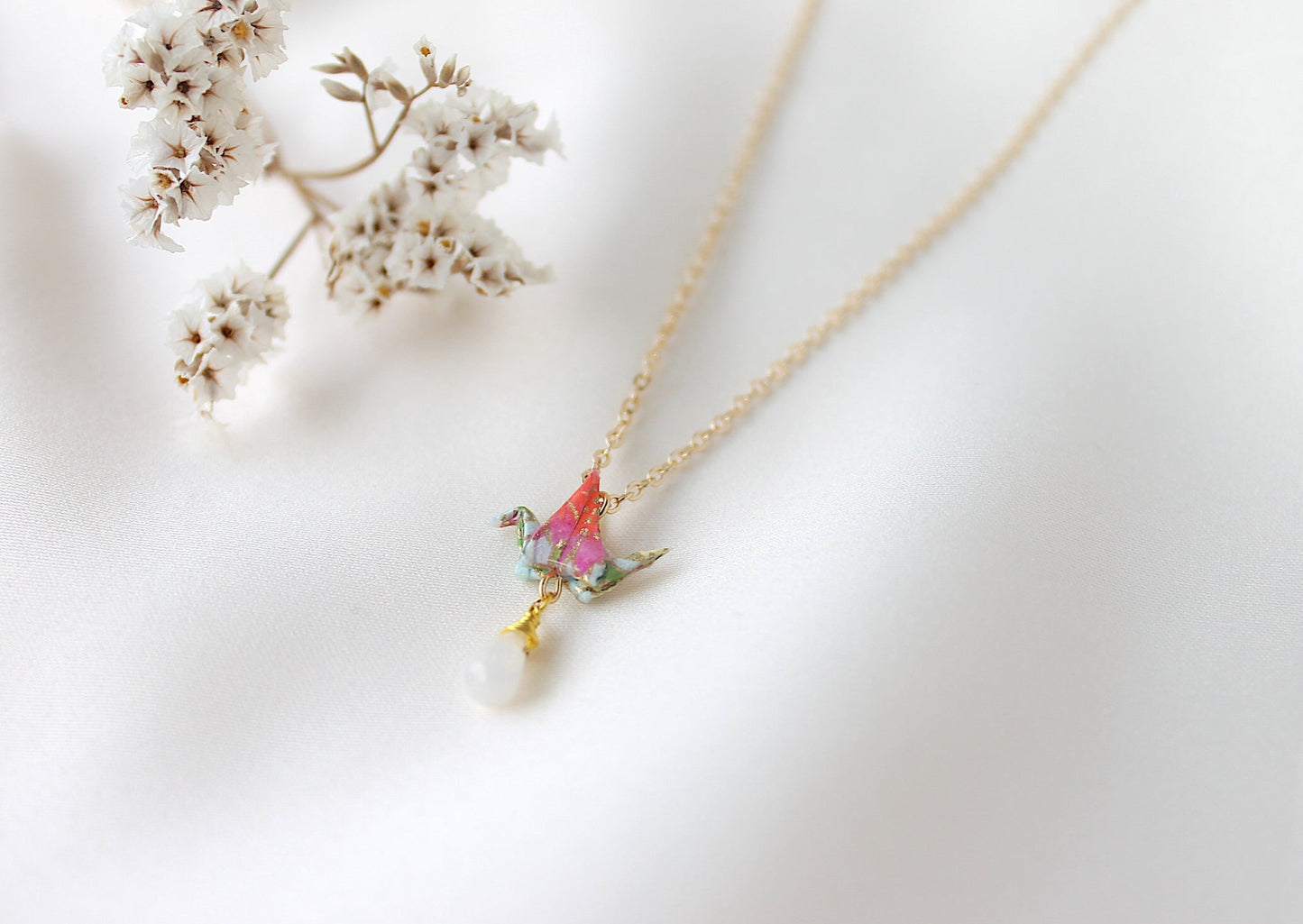 Crane Necklace - DAISY- 14K Gold Filled