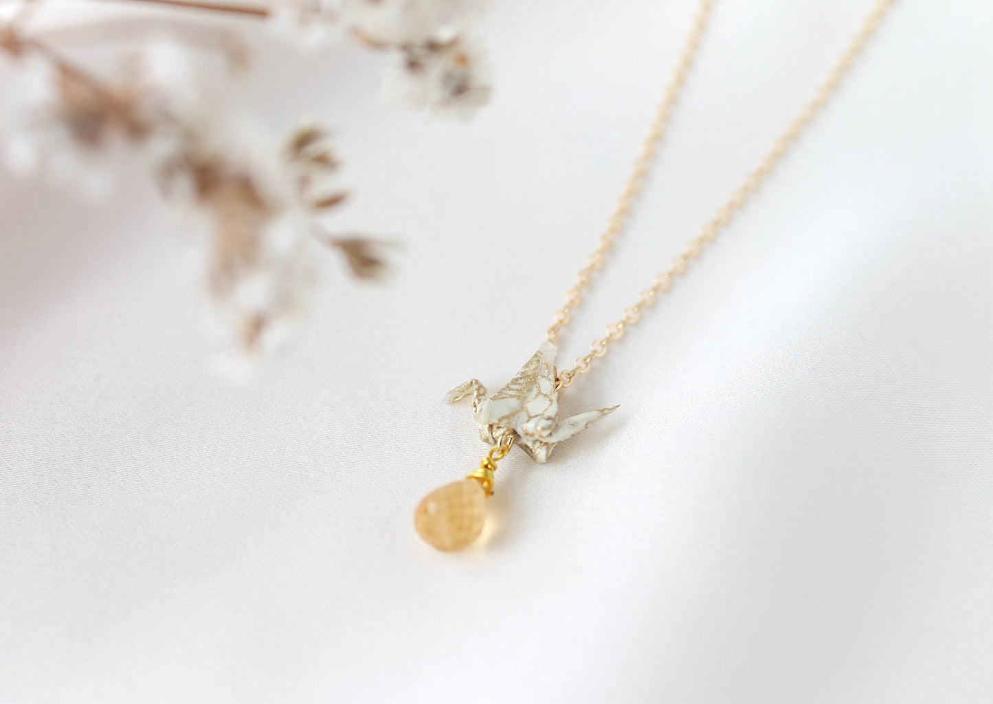 Crane Necklace - GOLD- 14K Gold Filled