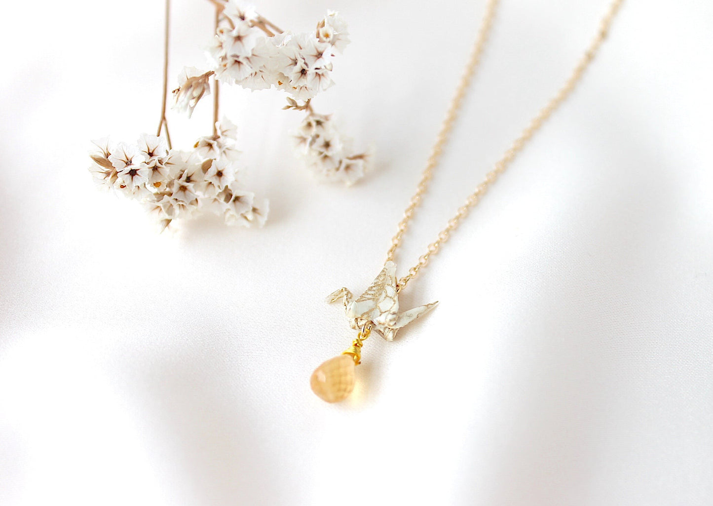 Crane Necklace - GOLD- 14K Gold Filled