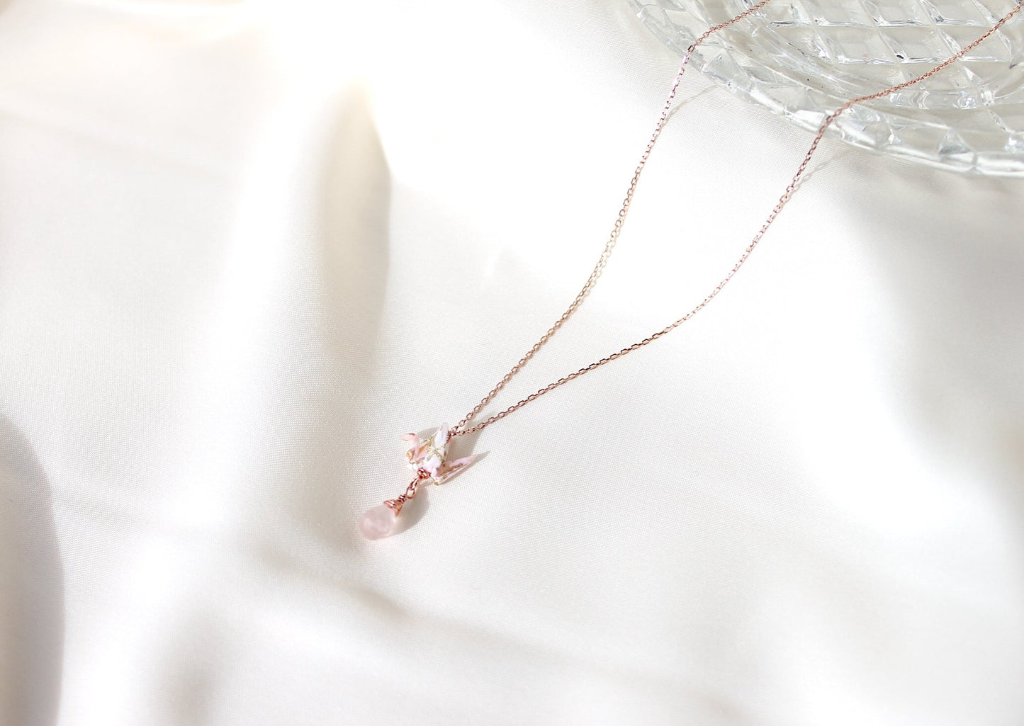 Crane Necklace - ROSE- Rose Gold