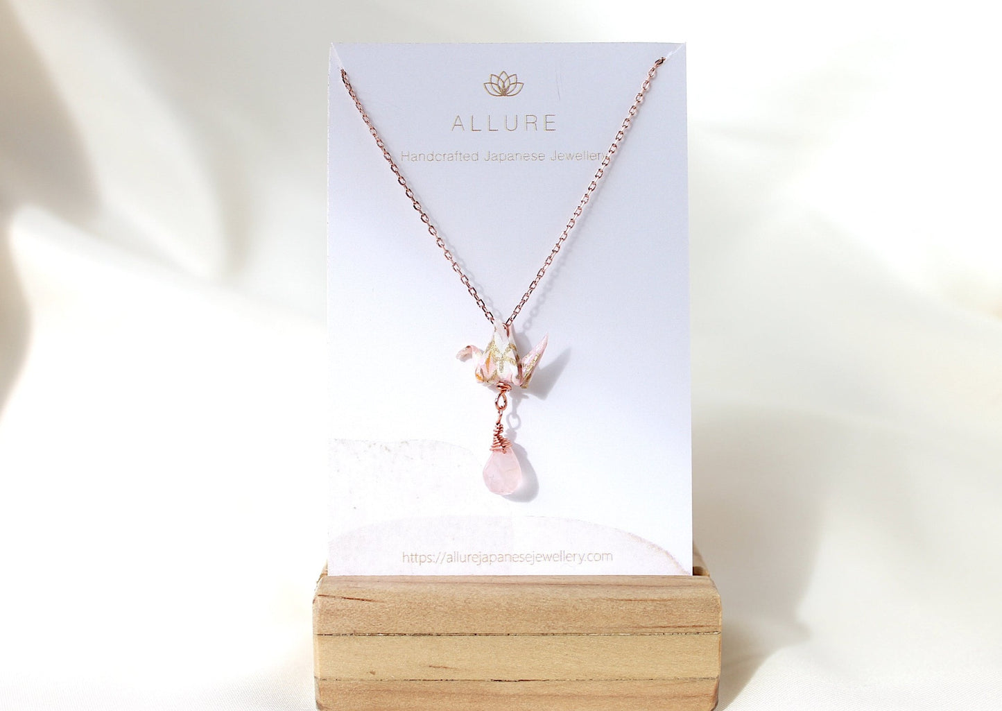 Crane Necklace - ROSE- Rose Gold