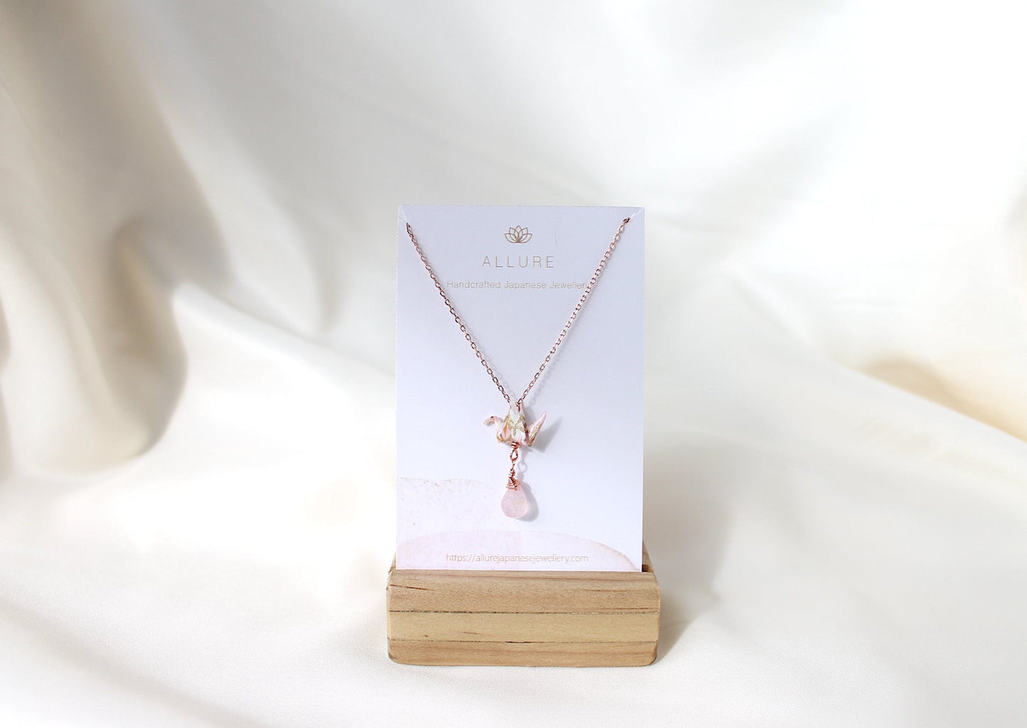 Crane Necklace - ROSE- Rose Gold