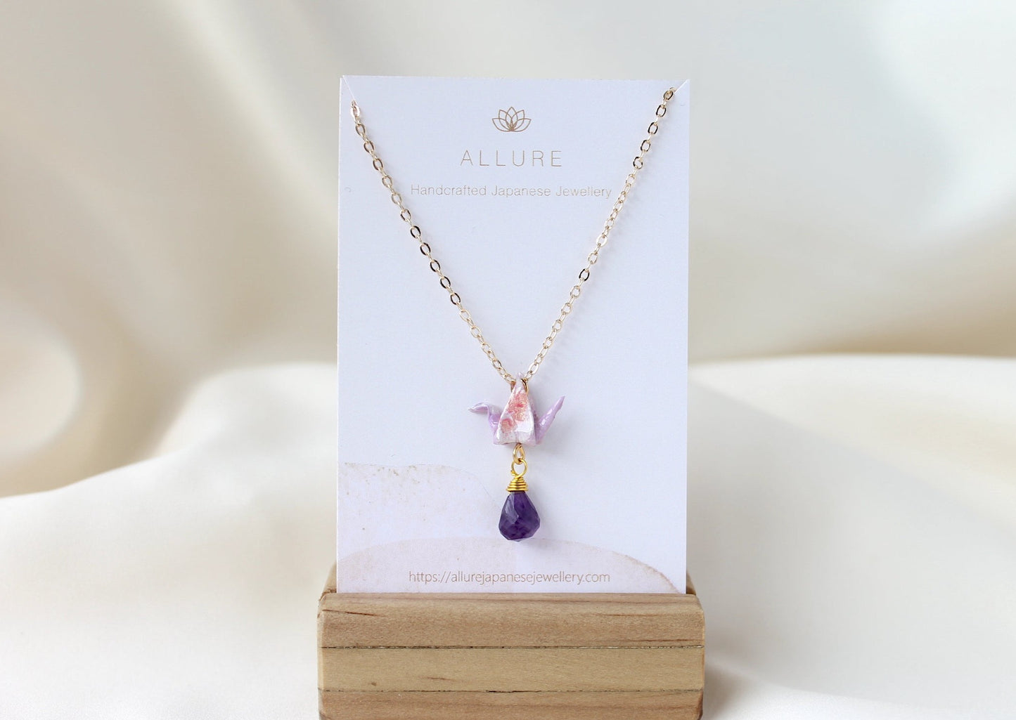 Crane Necklace - VIOLET- 14K Gold Filled