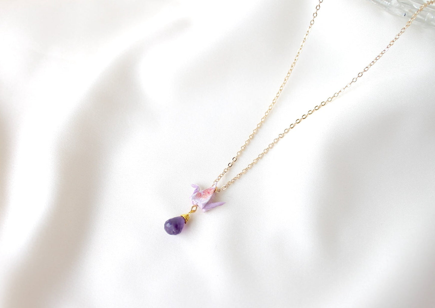 Crane Necklace - VIOLET- 14K Gold Filled