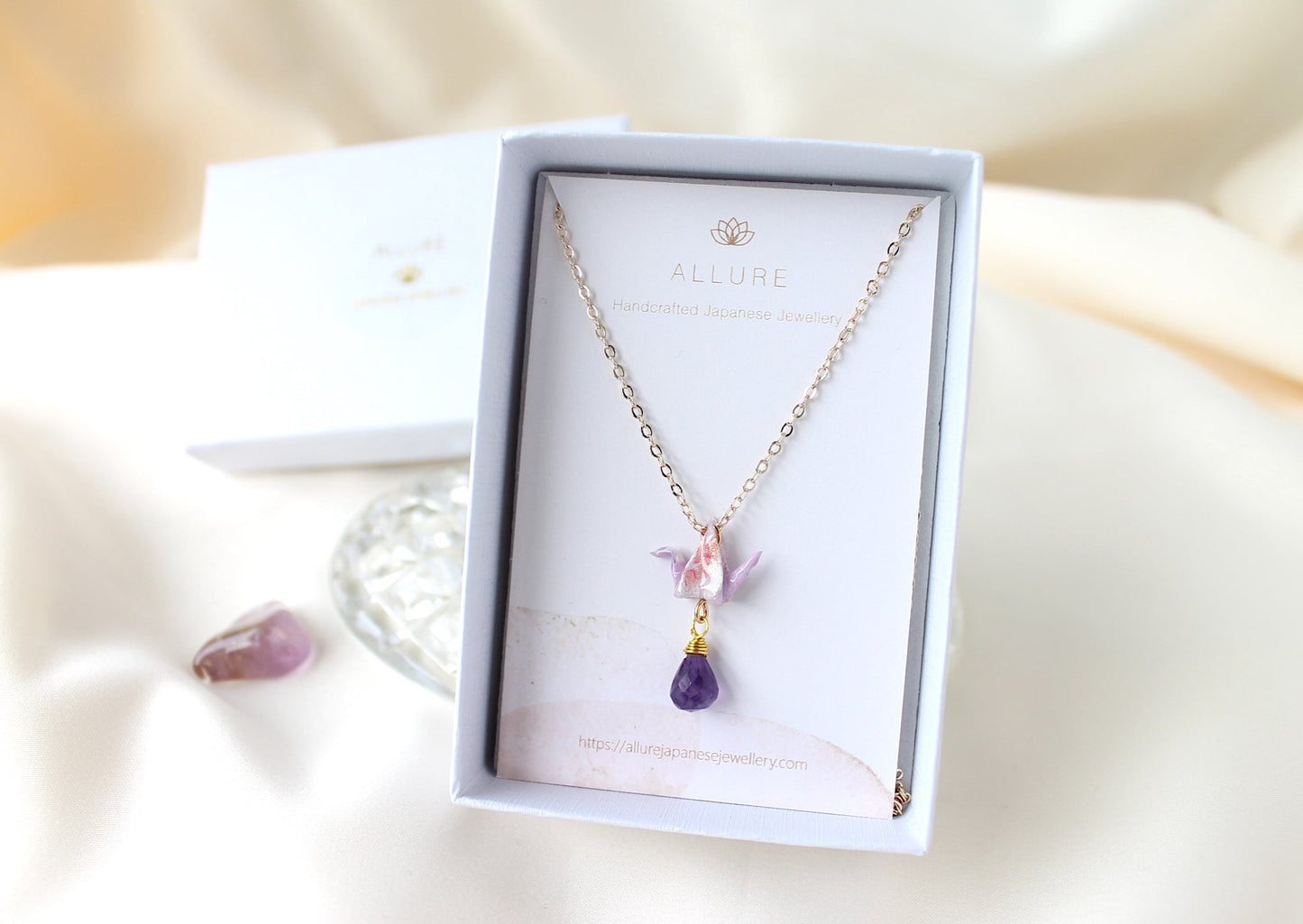 Crane Necklace - VIOLET- 14K Gold Filled