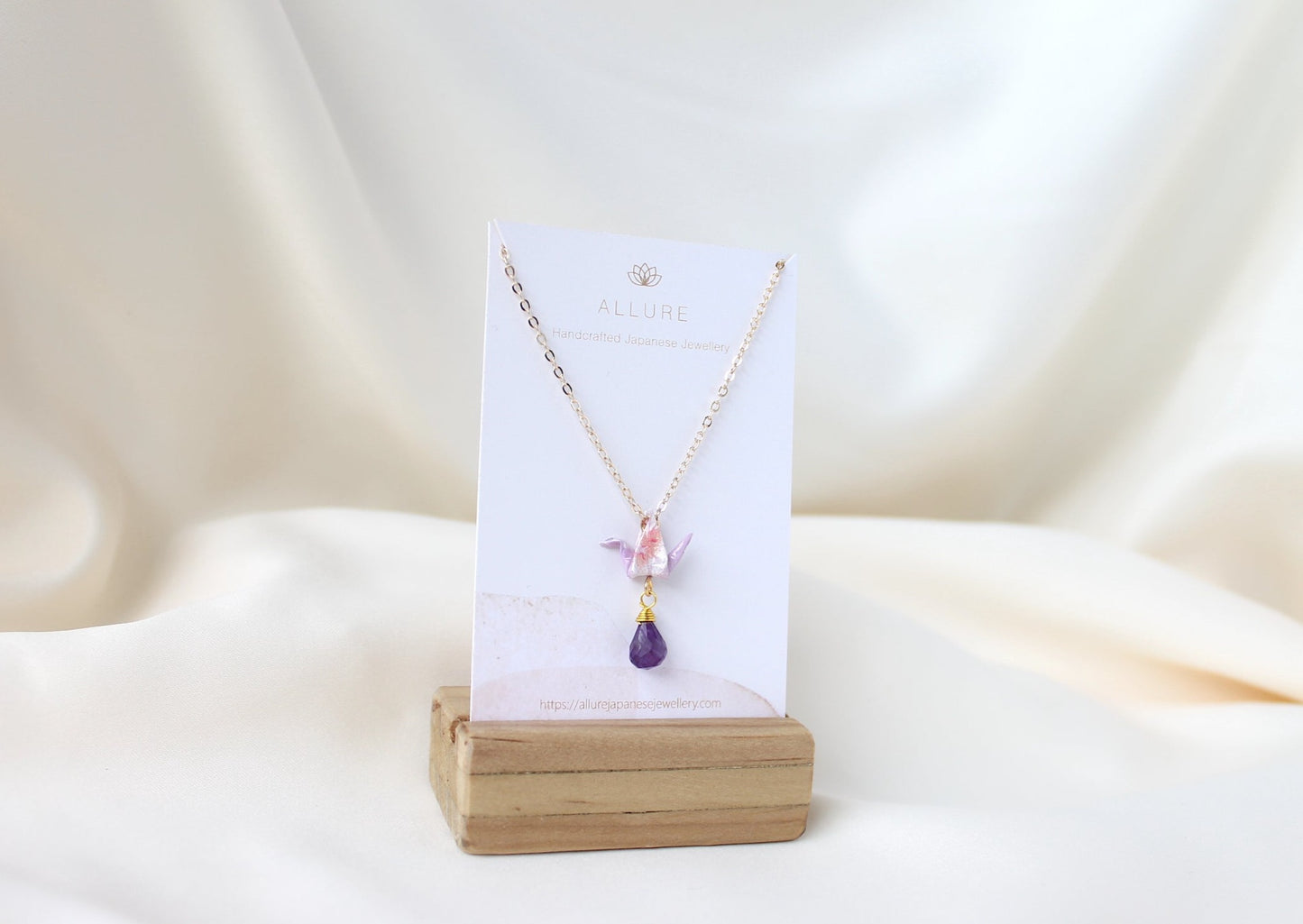 Crane Necklace - VIOLET- 14K Gold Filled