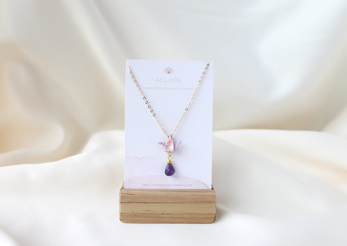 Crane Necklace - VIOLET- 14K Gold Filled