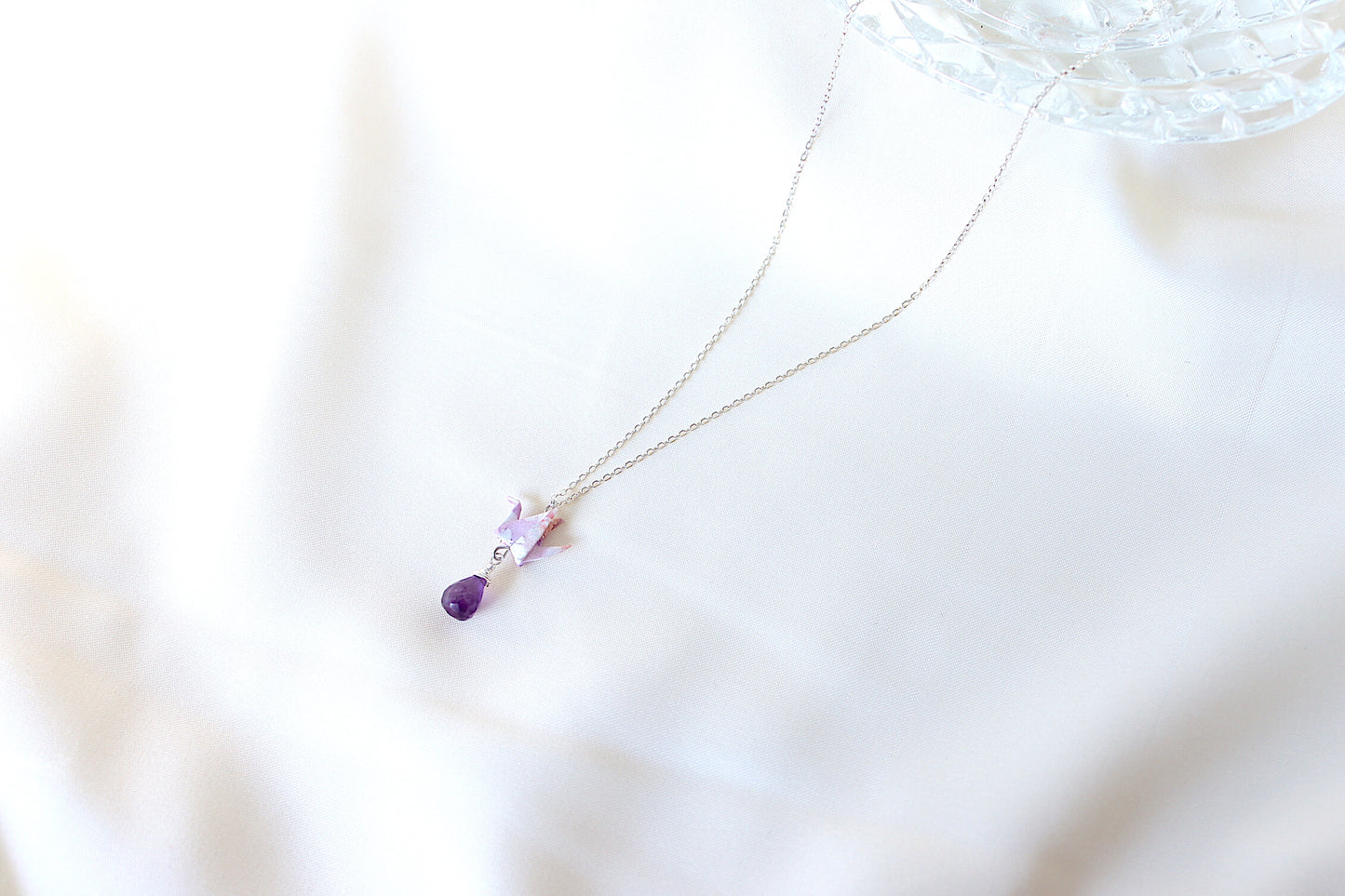 Crane Necklace - VIOLET- Sterling Silver