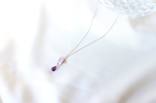 Crane Necklace - VIOLET- Sterling Silver