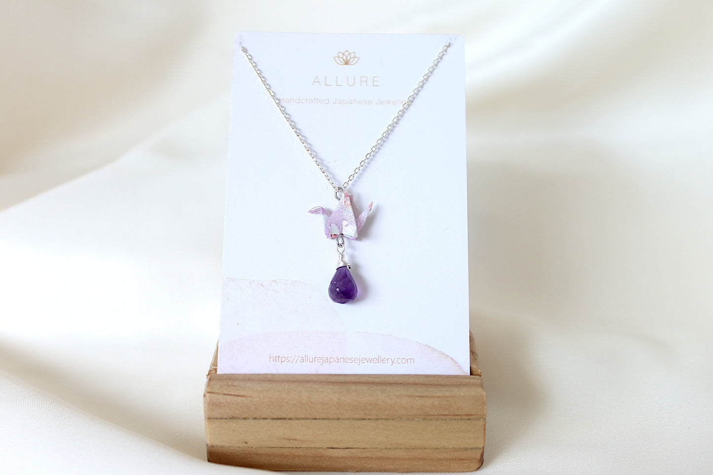 Crane Necklace - VIOLET- Sterling Silver