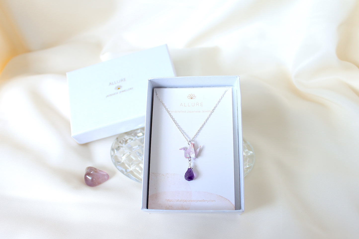 Crane Necklace - VIOLET- Sterling Silver