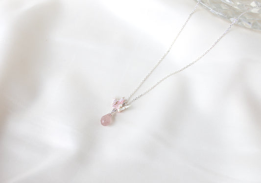 Crane Necklace - SAKURA- Sterling Silver