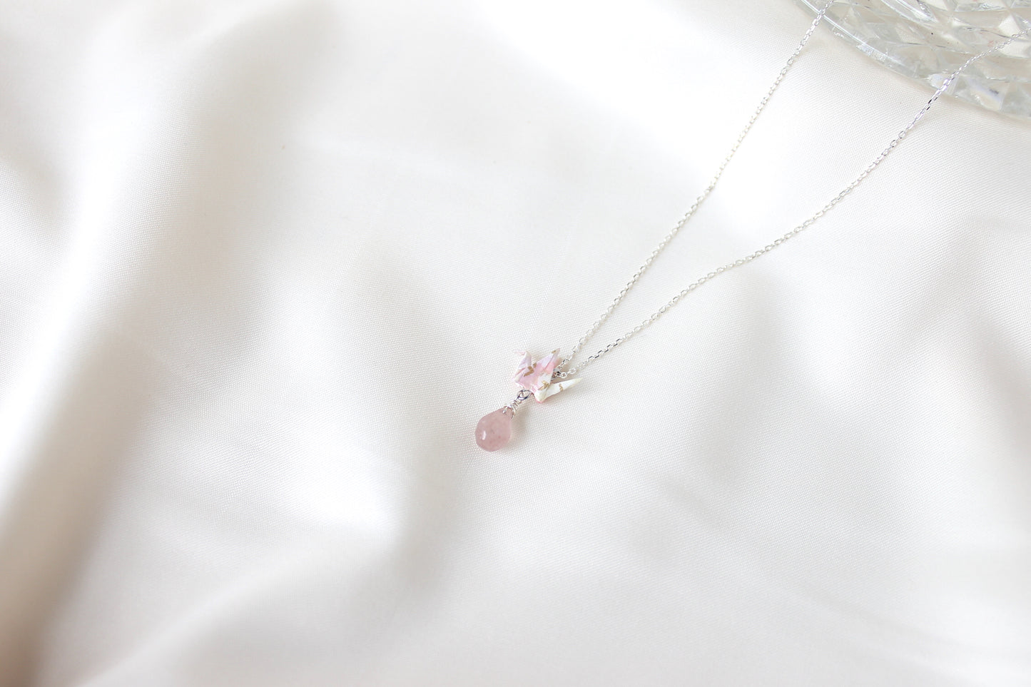 Crane Necklace - SAKURA- Sterling Silver